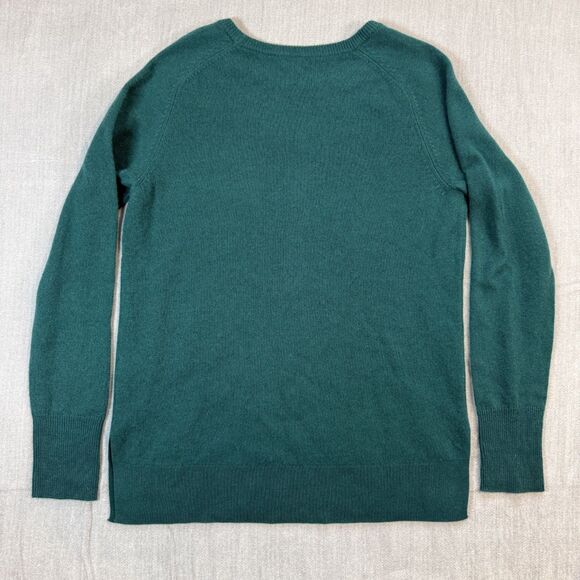 Halogen Womens 100% CASHMERE Sweater Long Sleeve Super Soft Green Pullover Lg - Picture 6 of 6